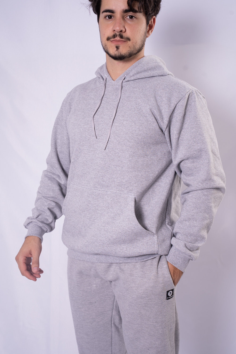 Moletom Canguru Masculino Cinza Mescla